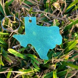 Teal Texas Keychain